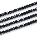 350pcs Czech Faceted Rondelle Crystal Glass Loose Beads 8mm Spacer Bulk Jet Black for DIY Craft Jewelry Making CCR823 - color: Jet Black, size: 8mm - 350pcs
