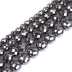 HAAMIIQII 40pcs 10mm Natural Black Hematite Loose Gemstone Beads Faceted Round Spacer Stone Beads for Jewelry Making DIY Bracelets Necklaces Crafting - color: Faceted Round, size: 10mm