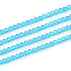 500pcs Czech Faceted Rondelle Crystal Glass Loose Beads 4mm Small Tiny Spacer Bulk Aquamarine Blue for DIY Craft Jewelry Making CCR410 - color: Aquamarine Blue, size: 4mm (0.16") - 500pcs