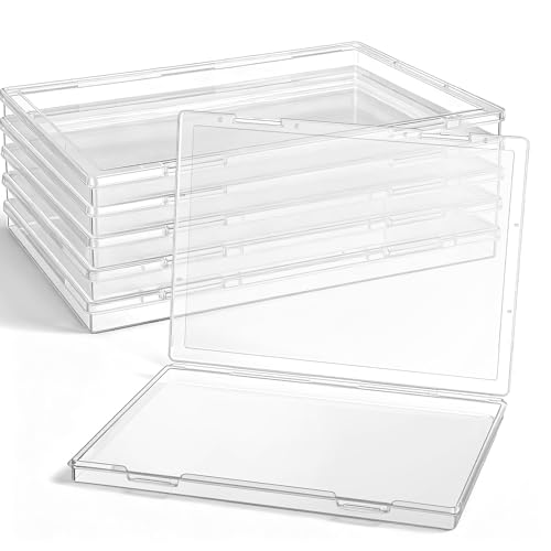 Jetec 6 Pieces Mini Plastic Clear Beads Storage Containers Box for Collecting Small Items, Beads, Jewelry, Business Cards, Game Pieces, Crafts (12.0 x 8.8 x 0.9 Inch) - size: 12.0 X 8.8 X 0.9 Inch