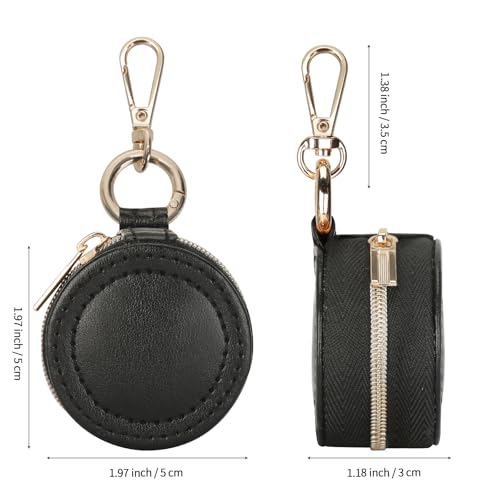 KUKUVR Jewelry Ring Holder Box with Keychain, Portable Gym Jewelry Storage Box Case, Small Travel Ring Earring Stud Necklace Storage Case (Black) - color: Black