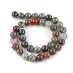 Natural Gemstone Beads 10mm African Bloodstone Polished Round Smooth Stone Beads for Jewelry Making Adults DIY Bracelet 15 Inch(African Bloodstone,10mm) - color: African Bloodstone, size: 10mm