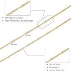 16Ft Stainless Steel Bead Chain for Jewelry Making, 1.6mm Thin Gold Plated Ball Beaded Cable Link Chains Roll for DIY Necklace Bracelet Jewelry Making Supplies with Lobster Clasps Soft Tape Measure - color: Cross Bead Gold