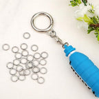 30pcs Split Rings, 8mm Stainless Steel Small Key Chain Mini Keychain Rings Split Open Jump Rings for Jewelry Making Metal Keyring Connectors Key Ring Attachment for Car Keys Craft Making