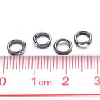 KISSITTY 50g Black Plated Brass Open Jump Rings 6x1mm Round Chainmail Jewelry Making Connectors (About 450pcs) - color: Black#6mm