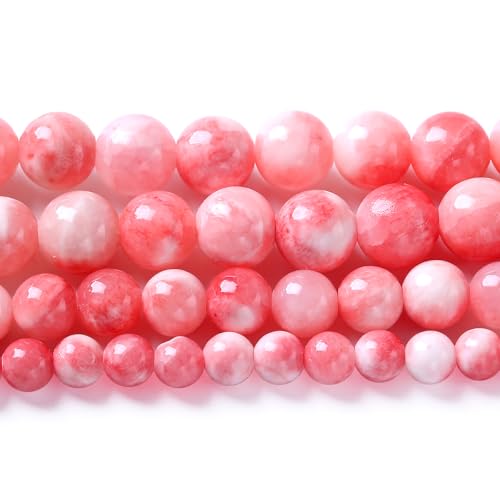 120PCS 6MM Pink Persian Jade Spacer Loose Beads for Jewelry Making DIY Bracelet Necklace 2 Strands - color: Pink Persian Jade, size: 6mm (2 strands)