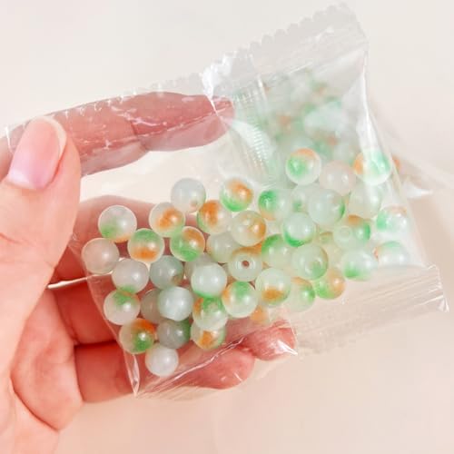 100 Pack 8mm Glass Beads for Jewelry Making, Graduated Color Mix, Bulk DIY Craft Supplies - color: Color3