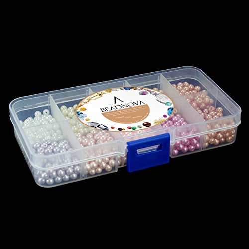 BEADNOVA Satin Pearls Beads for Crafts Tiny Loose Glass Imitation Pearls for Jewelry Making (4mm, 1000pcs, Multi Color) - color: 4mm 1000pcs Mix Lot M03