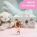 The Memory Building Co Black Ballerina Musical Jewelry Box Plays Classic Melody, Storage Organizer Music Box for Kids Ages 6-12 MDF Wood w/ 2 Fabric Lined Ring Bracelet Necklace Treasure Compartments - style: Ballerina_Black
