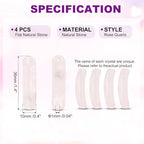 PATIKIL 4 Pcs Natural Stone, 36 x 10 mm Natural Curved Clear Quartz Stone Crystal Handmade Jade Flat Beads for DIY Crafting, Rose Quartz - color: Rose Quartz
