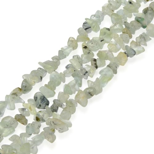 Adabele 31 Inch Natural Green Prehnite Crystal Gemstone Chip Loose Beads Drilled Hole Free Form 5mm-8mm Gem Stone Spacer for Craft Jewelry Making GZ1-4 - color: Green Prehnite, size: 31 Inch/1 Strand