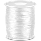 Anezus White Nylon Cord, Nylon Craft String, Silky Satin Rattail Cord Beading String for Braided Bracelets, Pendants Necklace, Macrame Keychains, Lanyards, Drawstring Bags, DIY Crafts, Sewing Projects - style: White