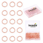 BEADIA Rose Gold Plated Jump Rings Non Tarnish 5mm 400pcs for Jewelry Making Findings - color: Rose Gold, size: 0.7x5mm