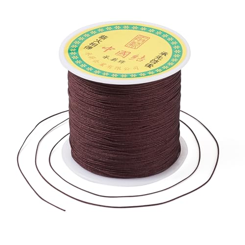 150 Yards 0.5mm Braided Nylon Crafting Thread Chinese Knotting Beading String Macrame Cord Rope for Necklace Bracelet Jewelry Craft Making, Coconut Brown - color: Coconut Brown, size: 0.5mm