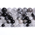 AAA Natural Black Quartz Rutilated Beads Round Loose Beads for Jewelry Making DIY Bracelet 60pcs 6mm Crystal Energy Healing Power Stone (Black Rutilated Quartz Crystal, 6mm) - color: Black Rutilated Quartz Crystal, size: 6mm
