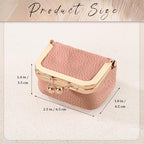 Zivyes Mini Jewelry Box Travel Small Coin Purse Organizer Case Genuine Leather Tiny Size (Light Pink) - color: Light Pink-Tiny