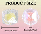 15Pcs Acrylic Square Polygonal Beads 16mm UV Bead in Bead Fit for DIY Jewelry Bracelet Necklace Keychain Beadable Pens Mobile Phone Chain Making Cute (Faceted Bead in Bead) - color: Faceted Bead in Bead