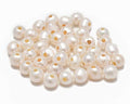 AD Beads Natural Gemstone 8mm Round Loose Beads Big Hole 2.5mm Sized 40pcs (White Pearl) - color: White Pearl