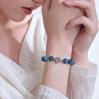Yochus 35pcs Blue Sea Sediment Beads，10mm Healing Power Natural Stone Round Loose Beads for Jewelry Making Earring Necklace DIY Crafts - color: Blue Sea Sediment, size: 10mm 35beads