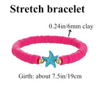 12pcs Friendship Bracelets Beaded Bracelets Heishi Bracelet Cute Bracelets Stack Vinyl Clay Disc Bead Surfer Stretch Summer Beach Bracelets For Women Preppy Bracelets - color: Q