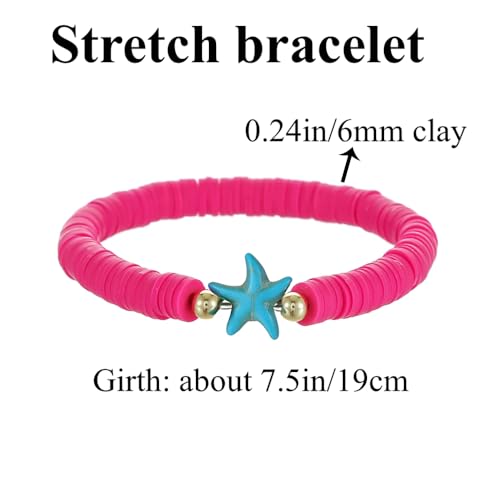 12pcs Friendship Bracelets Beaded Bracelets Heishi Bracelet Cute Bracelets Stack Vinyl Clay Disc Bead Surfer Stretch Summer Beach Bracelets For Women Preppy Bracelets - color: Q
