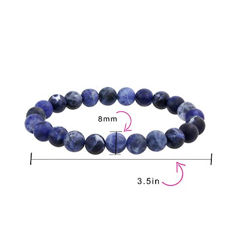 Bling Jewelry Natural Multi Color Semi Precious Gemstone Round Bead 8MM Strand Stackable Stretch Bracelet For Women Men Teen Unisex - color: African Jade