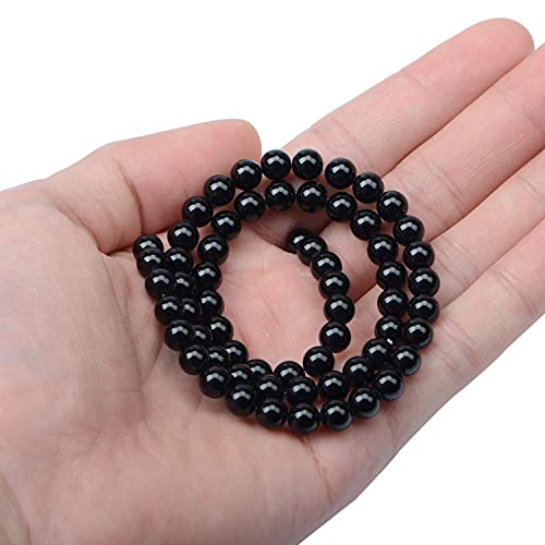 AD Beads Natural Gemstone Round Loose Beads 15" for Bracelet Necklace Earrings Jwelery Making Crafts DIY (4mm, Black Onyx) - color: Black Onyx, size: 4mm