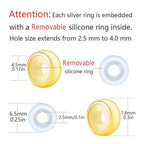 Clip Stopper Charms Sterling Silver Rondelle Spacer Bead Charm Stopper Charm for Pandora Charm Bracelets - color: Gold-Plated (4 pcs)