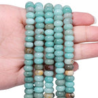 Songxi 5x8mm Natural Blue Amazonite Beads, 75PCS Spacer Round Loose Abacus Beads for Jewelry Making, Gemstone for Bracelet Necklace Earrings, Arts and Crafts - color: Blue Amazonite