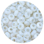 20Pcs Natural White Opalite Large Hole Beads, 8x14mm Rondelle Gemstone Spacer Beads 6mm Big Hole for Jewelry Making, Beading Bracelets, Macrame & Hair Braiding - color: White Opalite