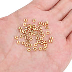 BEADIA 14K Gold Plated Square Spacer Beads 3x1.5mm 50pcs for Jewelry Making Findings Non Tarnish - color: 14K Gold, size: 3x1.5mm Square