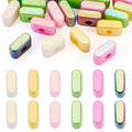 Beadthoven 20pcs Big Letter I Beads Large Hole Bubble Alphabet Acrylic Beads Charm Iridescent Plastic I Shape Loose Chunky Spacers for Jewelry Making Bracelet Necklace Keychains Shoelaces Crafts - color: I