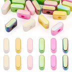 Beadthoven 20pcs Big Letter I Beads Large Hole Bubble Alphabet Acrylic Beads Charm Iridescent Plastic I Shape Loose Chunky Spacers for Jewelry Making Bracelet Necklace Keychains Shoelaces Crafts - color: I