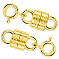 Serundo Auto 925 Sterling Silver Magnetic Necklace Clasps and Closures Min Magnetic Clasps for Necklaces Bracelets Chain Extender Connector for Jewelry Making Necklace 2Pack - color: gold