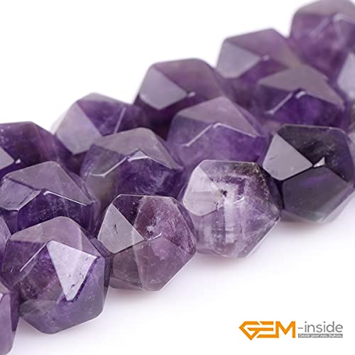 GEM-Inside Natural 12mm Amethyst Gemstone Loose Beads Faceted Purple Square Cambay Crystal Energy Stone Power for Jewelry Making 15" - color: Amethyst, size: 12mm