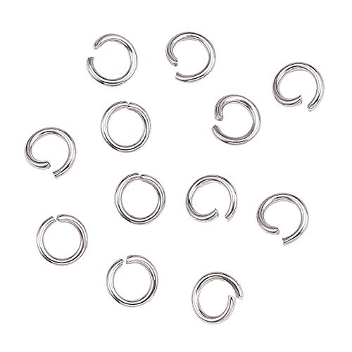 DanLingJewelry 1000 pcs 304 Stainless Steel 19 Gauge Open Jump Rings 6mm for Jewelry Making Connectors Jewelry Finding Stainless Steel Color - color: 1000 pcs - ф6mm δ 1mm