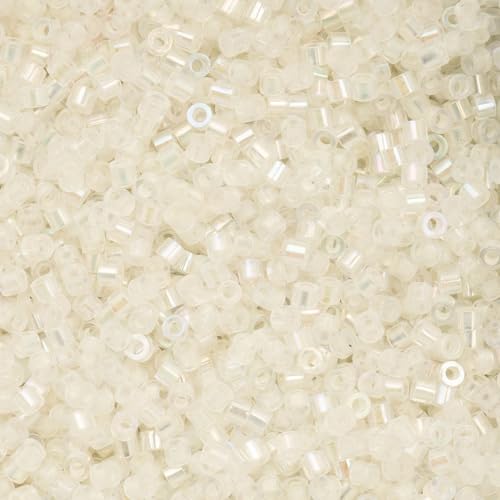 John Bead 25g Cylin Beads White to Green Glow in Dark AB 11/0 Glass Cylindrical Seed Beads for Jewelry Bracelets Necklaces Earrings Making Embroidery - color: White to Green Glow in Dark AB
