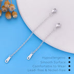 Necklace Extender Silver Durable Necklace Extenders, 925 Sterling Silver Chain for Bracelet Anklet, 2 Piece Set 2" 3" Inches - color: Silver, size: 2 3 inch