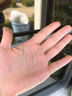 100pcs Adabele Hypoallergenic Tarnish Resistant Marquise Earring Hooks 45mm Long V Shape Silver Ear Wire (Wire 0.7mm/21 Gauge) for DIY Earrings Jewelry Making BF247-1 - color: Silver