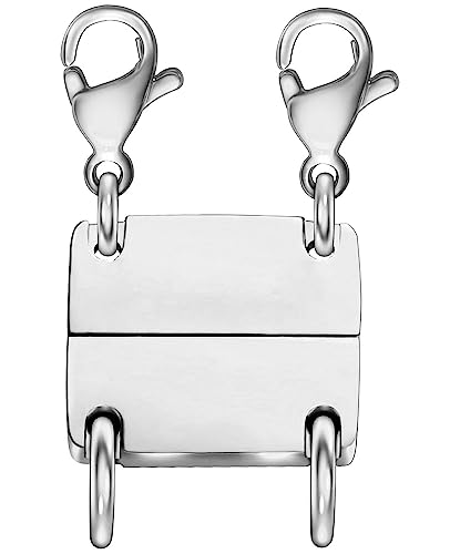 Clysoru Necklace Layering Clasps and Closures for Women Gold and Silver Multiple for Layered Separator Beads Chain Extender Necklaces Bracelet Safety Jewelry Clasp - color: 1 pcs argentum