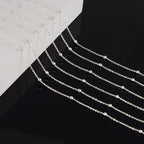 KYUNHOO 32.8 Feet Beaded Chain for Jewelry Making Thin Cable Chains Bulk Silver Jewelry Supplies for Women Men DIY Handcrafts with Lobster Clasps Jump Rings - color: Bead Silver