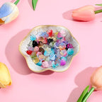 100PCS Glass Bellflower Beads, Colorful Trumpet Flower Beads for Jewelry Making, Cute Floral Beaded Charms for DIY Necklace, Earrings, Bracelets, Crafts (11mm)