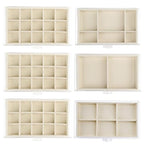Watpot Acrylic Jewelry Box with 6 Drawers, Clear Earring Storage Organizer Display Case for Women Girls, Beige - color: Beige 6 Layers