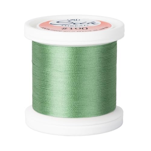 YLI Threads Silk Thread – 100 wt Fine Japanese Silk for Appliqué, EPP, and Quilting - Medium Blue Green - color: Medium Blue Green