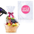 5 Pcs Shrink Wrap Bags for Gift Baskets – 32x40 Large Shrink Wrap, Wide Use for Gifts & Hampers – Durable & Easy to Use Clear Cellophane Bags for Presents, Mother’s Day Packaging & Holiday Baskets - size: 1 count (Pack of 5)