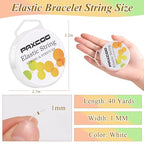 PAXCOO 2 Pack Elastic String for Bracelets, Stretch Magic Elastic String Bead Cord Jewelry Thread for Friendship Bracelet, Necklaces, Clay Beads, Pony Beads - style: 2 Pack White