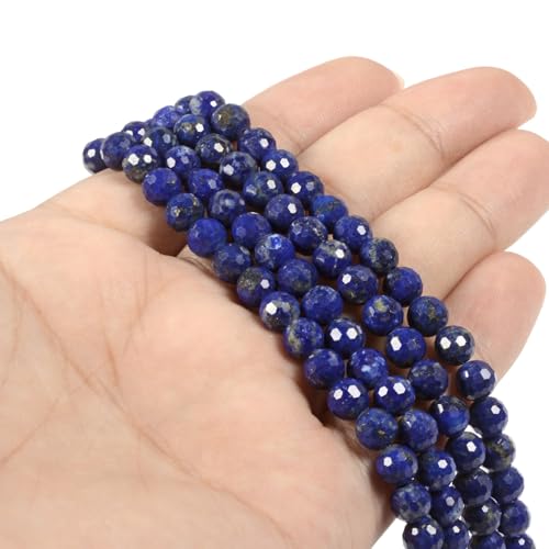 6mm Lapis Faceted Gemstone Round Loose Beads Strand 15.5-16" DIY Jewelry Making - color: Lapis
