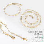 20 Pcs Chain Necklace Bracelets Kit, 18K Gold Paperclip Chain, Including 18 Inch Necklace & 6.5 Inch Charm Bracelet with Lobster Clasps, Perfect for Women DIY Jewelry Making - color: 20 PCS 18K Gold