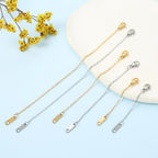 KOPOX 6 Piece Necklace Extender, Gold Plated Necklace Extender, 2", 4", 6" Delicate Necklace Extender Set for Bracelets, Anklets and Jewelry Making (Gold) - color: Gold