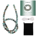 Stone Beads, 60pcs African Turquoise, 6mm Round Loose Beads for Jewelry Making, Bracelets, with Gift Bag, Elastic String & Size Card - color: African Turquoise, size: 6mm